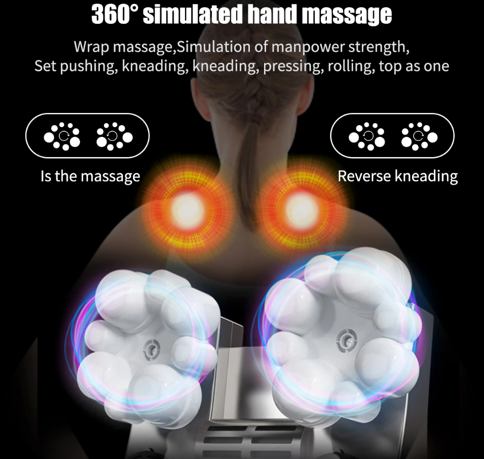 3D Shiatsu Deep Kneading Massage Pillow