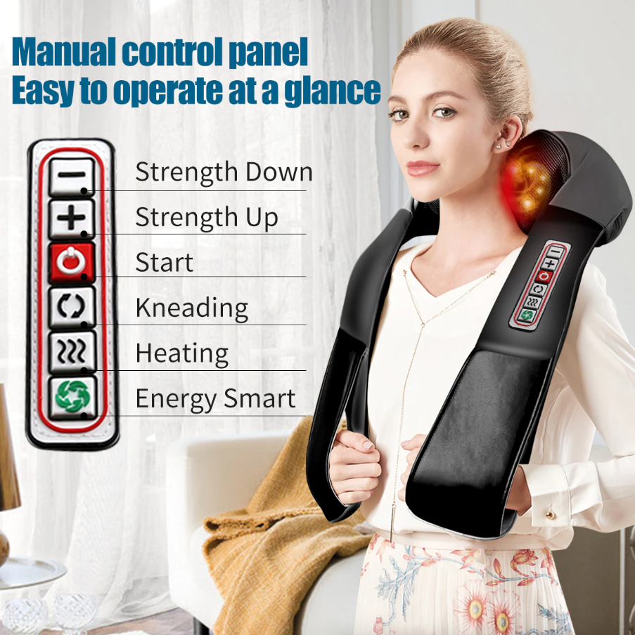 3D Shiatsu Deep Kneading Massage Pillow